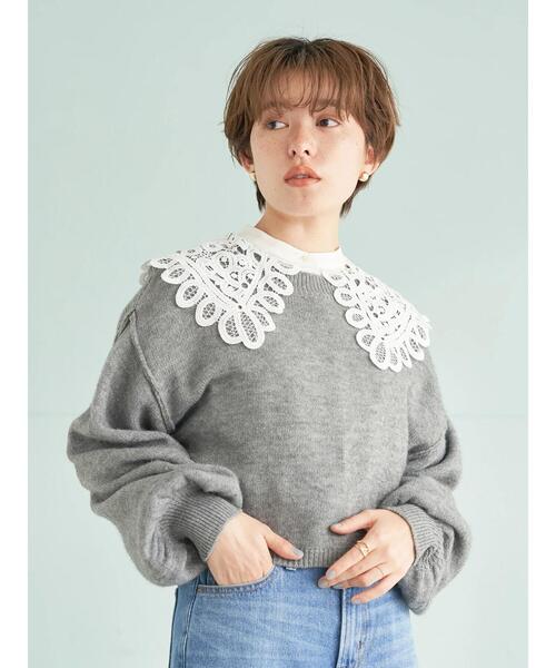 earth music&ecology(アースミュージックアンドエコロジー)の「レース衿ブラウス*(シャツ/ブラウス・レディース・ブラック/オフホワイト・FREE)」の9枚目の写真