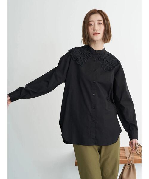 earth music&ecology(アースミュージックアンドエコロジー)の「レース衿ブラウス*(シャツ/ブラウス・レディース・ブラック/オフホワイト・FREE)」の12枚目の写真