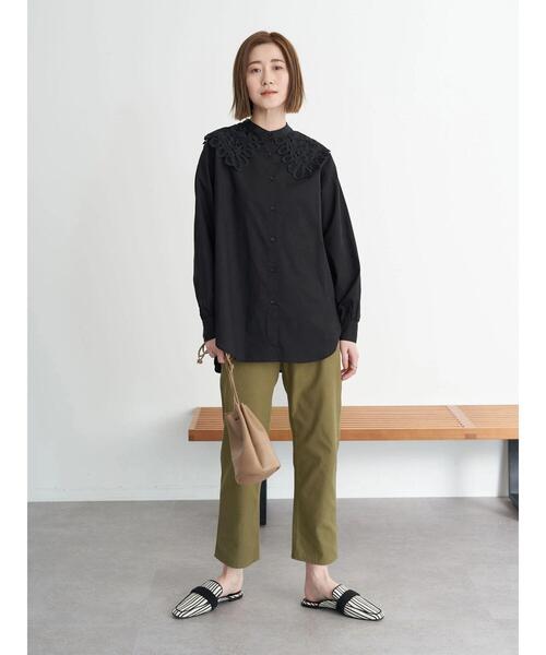 earth music&ecology(アースミュージックアンドエコロジー)の「レース衿ブラウス*(シャツ/ブラウス・レディース・ブラック/オフホワイト・FREE)」の14枚目の写真