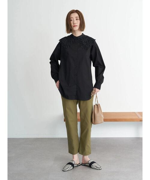 earth music&ecology(アースミュージックアンドエコロジー)の「レース衿ブラウス*(シャツ/ブラウス・レディース・ブラック/オフホワイト・FREE)」の15枚目の写真