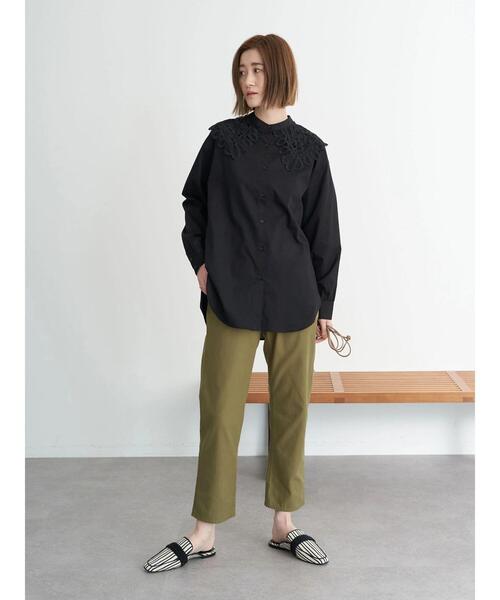 earth music&ecology(アースミュージックアンドエコロジー)の「レース衿ブラウス*(シャツ/ブラウス・レディース・ブラック/オフホワイト・FREE)」の16枚目の写真