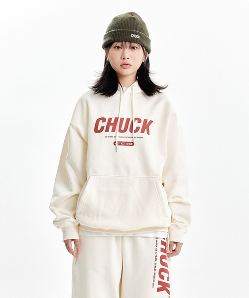 CHUCK（チャック）の「CHUCK (チャック)/SIGNATURE LOGO HOODIE（パーカー・レディース・チャコールグレー/ライトグレー/ブラック/クリーム・S/M/L）」の8枚目の写真