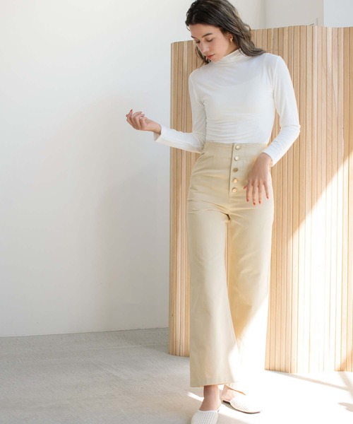 fifth（フィフス）の「ソフトタッチタートルトップス（Tシャツ/カットソー・レディース・ホワイト/パープル/グリーン・M）」の17枚目の写真