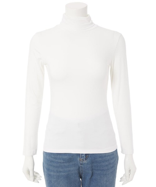 fifth（フィフス）の「ソフトタッチタートルトップス（Tシャツ/カットソー・レディース・ホワイト/パープル/グリーン・M）」の7枚目の写真