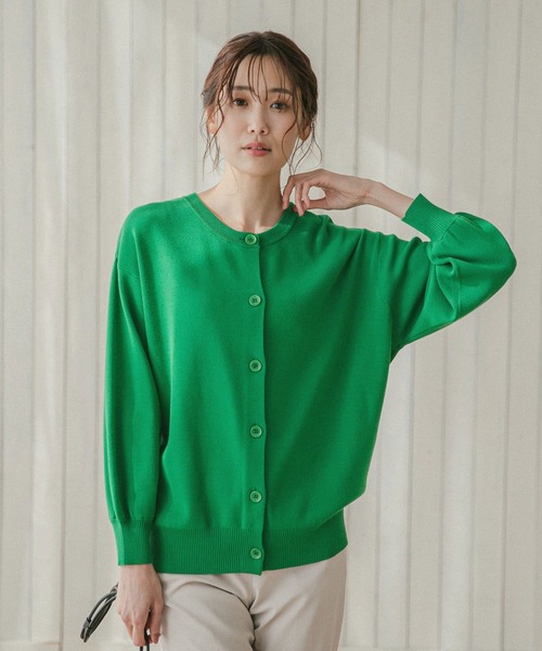 GLOBAL WORK（グローバルワーク）の「トリプルイージークルーカーディガン/262122（カーディガン/ボレロ・レディース・ブラック/ベージュ/オフホワイト/グリーン/ライトイエロー・MEDIUM/LARGE）」の5枚目の写真