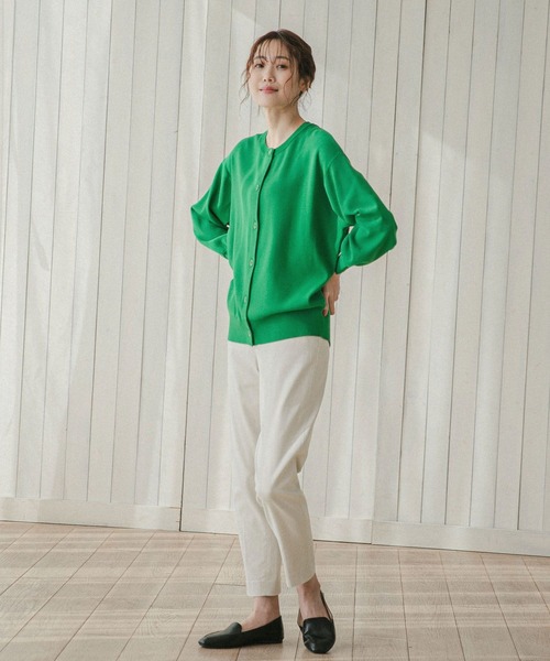 GLOBAL WORK（グローバルワーク）の「トリプルイージークルーカーディガン/262122（カーディガン/ボレロ・レディース・ブラック/ベージュ/オフホワイト/グリーン/ライトイエロー・MEDIUM/LARGE）」の11枚目の写真