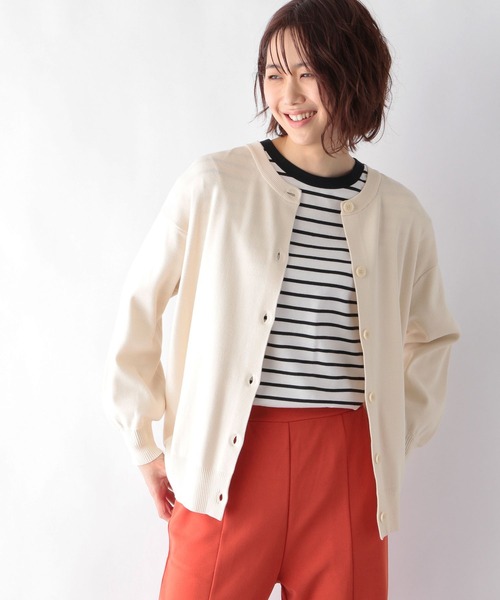 GLOBAL WORK（グローバルワーク）の「トリプルイージークルーカーディガン/262122（カーディガン/ボレロ・レディース・ブラック/ベージュ/オフホワイト/グリーン/ライトイエロー・MEDIUM/LARGE）」の15枚目の写真