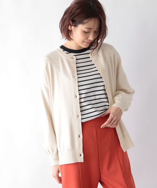 GLOBAL WORK（グローバルワーク）の「トリプルイージークルーカーディガン/262122（カーディガン/ボレロ・レディース・ブラック/ベージュ/オフホワイト/グリーン/ライトイエロー・MEDIUM/LARGE）」の16枚目の写真