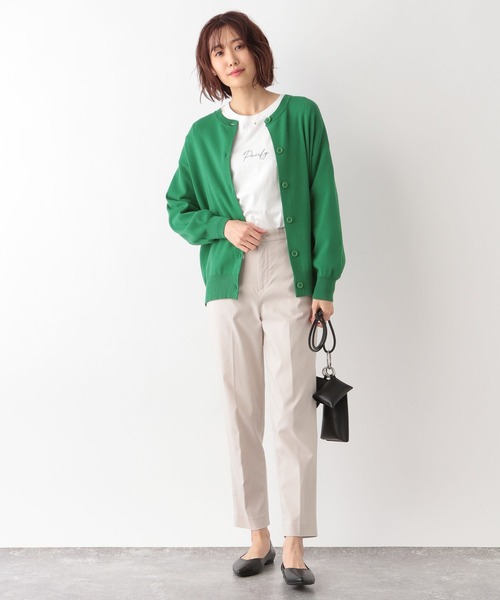 GLOBAL WORK（グローバルワーク）の「トリプルイージークルーカーディガン/262122（カーディガン/ボレロ・レディース・ブラック/ベージュ/オフホワイト/グリーン/ライトイエロー・MEDIUM/LARGE）」の21枚目の写真