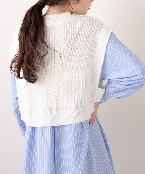 OLIVE des OLIVE（オリーブデオリーブ）の「【WEB限定】おさんぽドッキングワンピース（ワンピース・レディース・オフホワイト/グレー/ベージュ・FREE）」の16枚目の写真