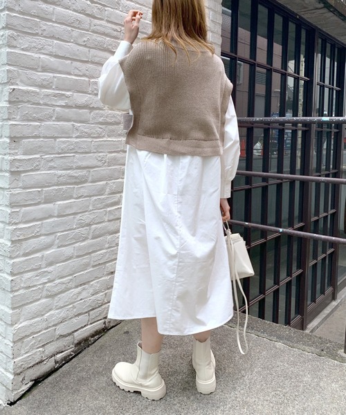 OLIVE des OLIVE（オリーブデオリーブ）の「【WEB限定】おさんぽドッキングワンピース（ワンピース・レディース・オフホワイト/グレー/ベージュ・FREE）」の17枚目の写真