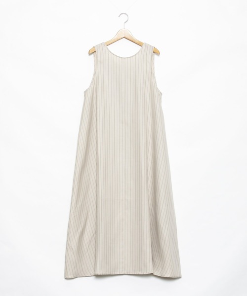 AS KNOW AS PINKY（アズノゥアズピンキー）の「柄めいたばさり前後ジャンパースカート（ジャンパースカート・レディース・チャコールグレー/モカ/ベージュ/ベージュ系その他/ブルー系その他・FREE）」の4枚目の写真