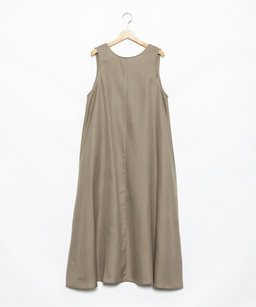 AS KNOW AS PINKY（アズノゥアズピンキー）の「柄めいたばさり前後ジャンパースカート（ジャンパースカート・レディース・チャコールグレー/モカ/ベージュ/ベージュ系その他/ブルー系その他・FREE）」の3枚目の写真