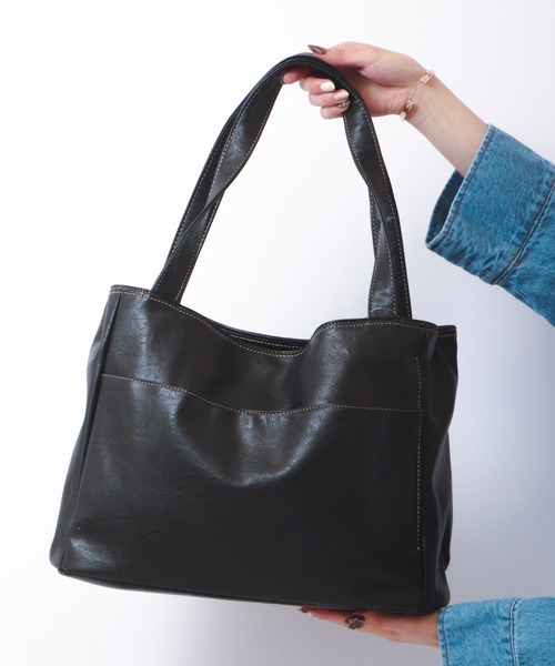 FUNALIVE(ファンアライブ)の「Valentino Michelle 通A4対応整理整頓トートバッグ(トートバッグ・レディース・ワイン/ブラック/ブラウン/ネイビー/ベージュ/ブルーグリーン/マスタード/オレンジ系その他/グレイッシュベージュ・FREE)」の12枚目の写真