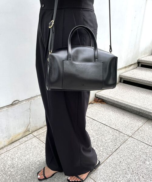 OPAQUE.CLIP(オペークドットクリップ)の「◆スクエアボストンバッグ【2WAY】(ボストンバッグ・レディース・ブラック/オフホワイト・00)」の8枚目の写真