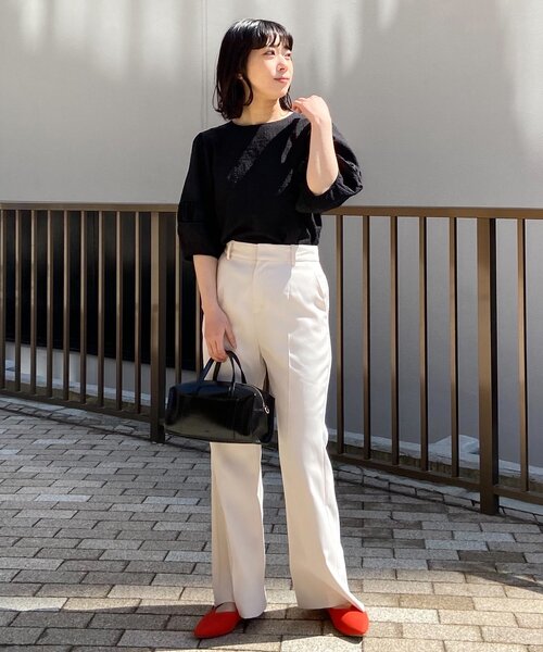 OPAQUE.CLIP(オペークドットクリップ)の「◆スクエアボストンバッグ【2WAY】(ボストンバッグ・レディース・ブラック/オフホワイト・00)」の10枚目の写真