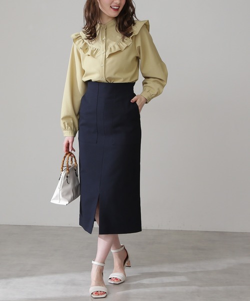 N.(N. Natural Beauty Basic)(エヌエヌナチュラルビューティーベーシック)の「【S Size Line】◆ツイルストレッチポケットタイトスカート(スカート・レディース・オフホワイト/モカ/ネイビー/ピンク・SMALL/MEDIUM)」の4枚目の写真