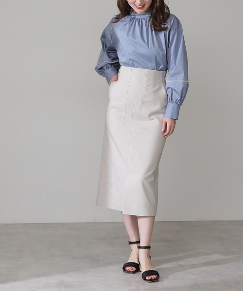 N.(N. Natural Beauty Basic)(エヌエヌナチュラルビューティーベーシック)の「【S Size Line】◆ツイルストレッチポケットタイトスカート(スカート・レディース・オフホワイト/モカ/ネイビー/ピンク・SMALL/MEDIUM)」の2枚目の写真