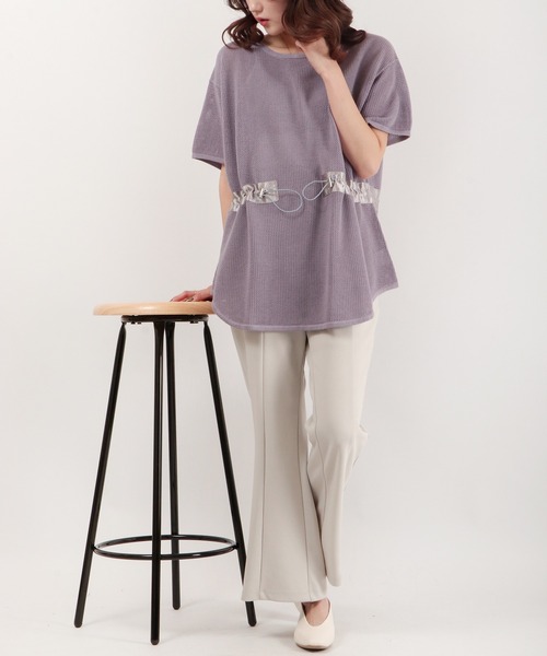 EACH.（イーチ）の「EACH メッシュニットT（ニット/セーター・レディース・パープル/ブラウン/ホワイト・FREE）」の15枚目の写真