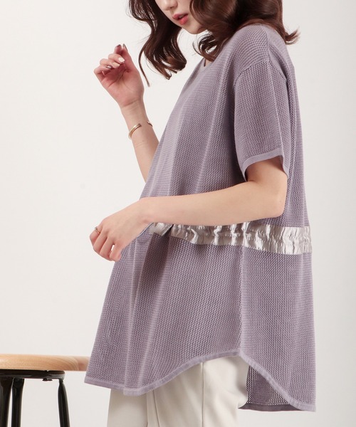 EACH.（イーチ）の「EACH メッシュニットT（ニット/セーター・レディース・パープル/ブラウン/ホワイト・FREE）」の13枚目の写真