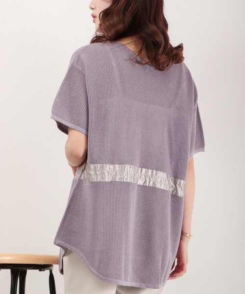 EACH.（イーチ）の「EACH メッシュニットT（ニット/セーター・レディース・パープル/ブラウン/ホワイト・FREE）」の14枚目の写真