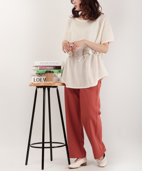 EACH.（イーチ）の「EACH メッシュニットT（ニット/セーター・レディース・パープル/ブラウン/ホワイト・FREE）」の7枚目の写真