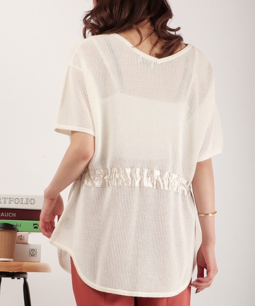 EACH.（イーチ）の「EACH メッシュニットT（ニット/セーター・レディース・パープル/ブラウン/ホワイト・FREE）」の6枚目の写真