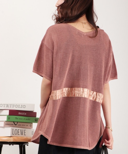 EACH.（イーチ）の「EACH メッシュニットT（ニット/セーター・レディース・パープル/ブラウン/ホワイト・FREE）」の10枚目の写真