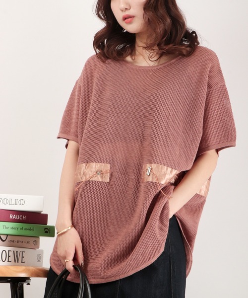 EACH.（イーチ）の「EACH メッシュニットT（ニット/セーター・レディース・パープル/ブラウン/ホワイト・FREE）」の8枚目の写真