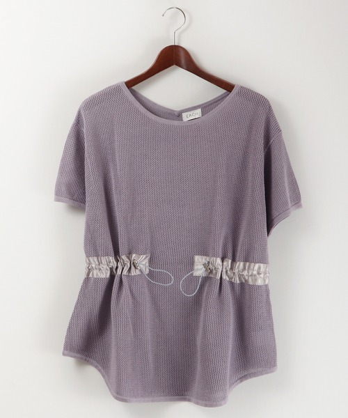 EACH.（イーチ）の「EACH メッシュニットT（ニット/セーター・レディース・パープル/ブラウン/ホワイト・FREE）」の19枚目の写真