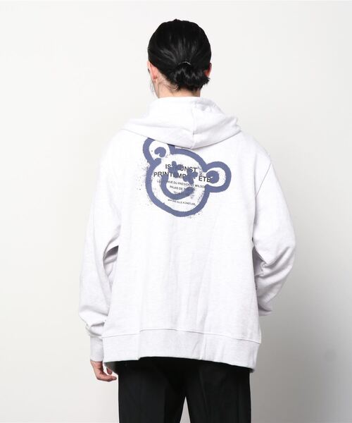 ISTKUNST（イストクンスト）の「【ISTKUNST】BEAR & SMILEY HOOD ZIP UP / イストクンスト ベアー アンド スマイリー ジップアップ フーディー（パーカー・レディース・ライトグレー/ブラック・MEDIUM/LARGE/X-LARGE）」の9枚目の写真