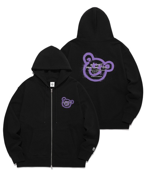 ISTKUNST（イストクンスト）の「【ISTKUNST】BEAR & SMILEY HOOD ZIP UP / イストクンスト ベアー アンド スマイリー ジップアップ フーディー（パーカー・レディース・ライトグレー/ブラック・MEDIUM/LARGE/X-LARGE）」の13枚目の写真