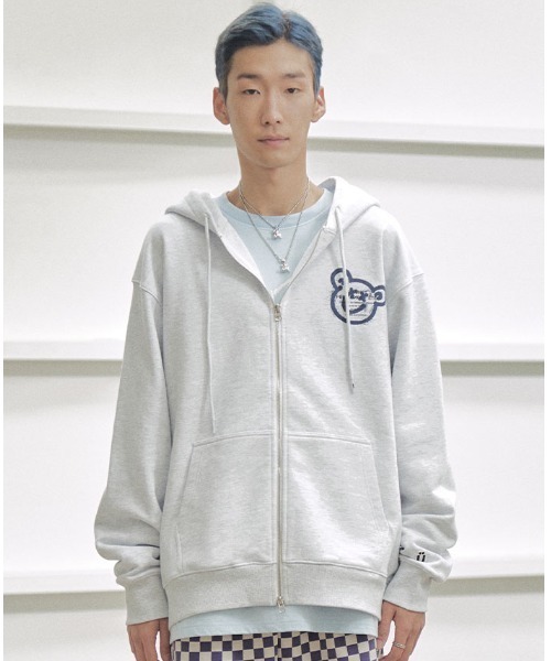 ISTKUNST（イストクンスト）の「【ISTKUNST】BEAR & SMILEY HOOD ZIP UP / イストクンスト ベアー アンド スマイリー ジップアップ フーディー（パーカー・レディース・ライトグレー/ブラック・MEDIUM/LARGE/X-LARGE）」の21枚目の写真