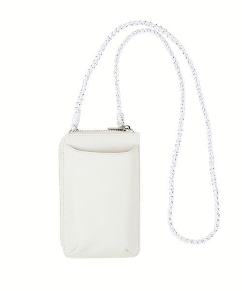 GeeRA(ジーラ)の「編みショルダーマルチモバイルバッグ(ショルダーバッグ・レディース・オレンジ/イエロー/ブラック/オフホワイト・FREE)」の1枚目の写真