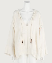 LINEN MESH MEXICAN PULLOVER