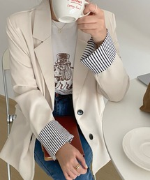 S/S ストライプカフスカジュアルジャケット
