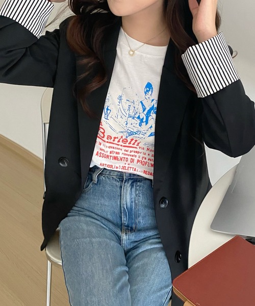 リュクス  モード  長袖 ジャケット ストライプ Levi's® Men's Sunrise Trucker Jacket - Bleached Boulevard