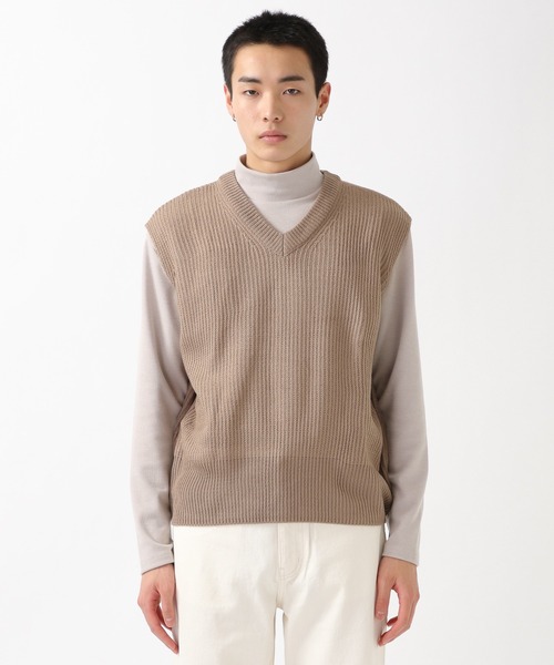 ALAND（エーランド）の「MEANDER／V-NECK KNIT VEST　2258894（ベスト・メンズ・ベージュ・LARGE/MEDIUM）」の5枚目の写真
