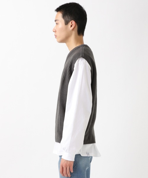 ALAND（エーランド）の「MEANDER／V-NECK KNIT VEST　2258894（ベスト・メンズ・ベージュ・LARGE/MEDIUM）」の6枚目の写真
