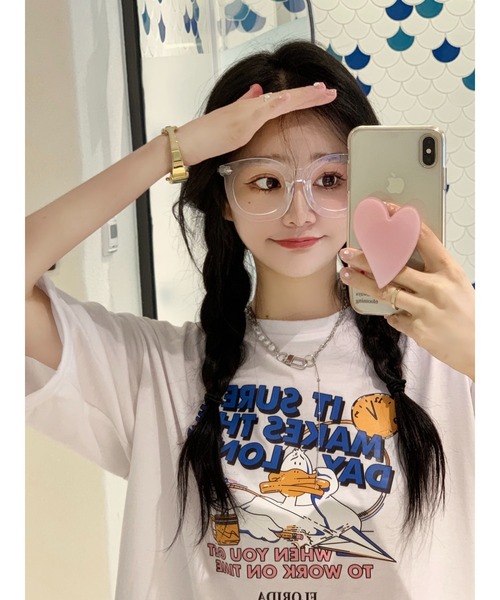 DEVICE（デバイス）の「duckプリント 韓国ビッグシルエット 古着風 プリント 半袖 Tシャツ（Tシャツ/カットソー・メンズ・ホワイト/ブラック・FREE）」の20枚目の写真