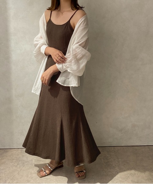 apres jour clair（アプレジュールクレア）の「【apres jour clair】マーメイドキャミワンピ―ス【ZOZOTOWN限定アイテム】（ワンピース・レディース・アイボリー/ベージュ/ブラウン系その他・X-LARGE/フリー）」の3枚目の写真