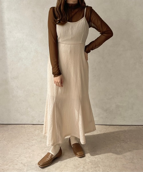 apres jour clair（アプレジュールクレア）の「【apres jour clair】マーメイドキャミワンピ―ス【ZOZOTOWN限定アイテム】（ワンピース・レディース・アイボリー/ベージュ/ブラウン系その他・X-LARGE/フリー）」の5枚目の写真