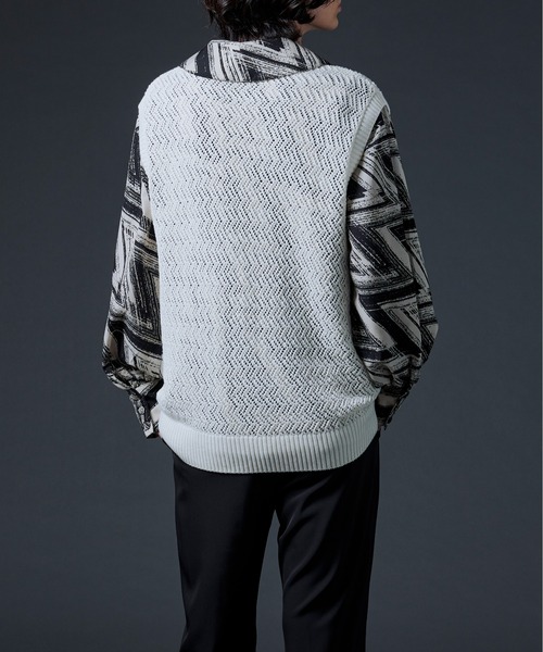 Ellno Loset（エルノロゼット）の「スカシアミニットベスト（ベスト・メンズ・ブラック/オフホワイト/グリーン・MEDIUM/LARGE）」の14枚目の写真