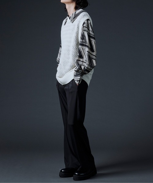 Ellno Loset（エルノロゼット）の「スカシアミニットベスト（ベスト・メンズ・ブラック/オフホワイト/グリーン・MEDIUM/LARGE）」の15枚目の写真