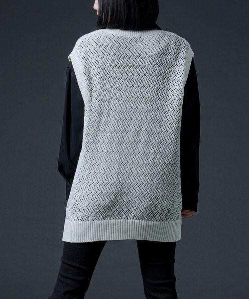 Ellno Loset（エルノロゼット）の「スカシアミニットベスト（ベスト・メンズ・ブラック/オフホワイト/グリーン・MEDIUM/LARGE）」の19枚目の写真