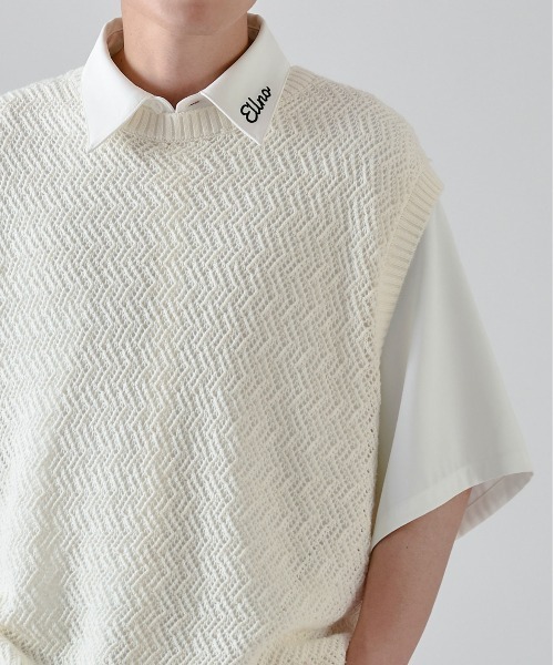 Ellno Loset（エルノロゼット）の「スカシアミニットベスト（ベスト・メンズ・ブラック/オフホワイト/グリーン・MEDIUM/LARGE）」の11枚目の写真