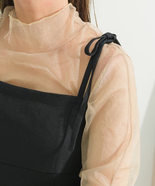 NEUNA（ヌナ）の「【SML展開/ストラップ調節可能】ストラップリボンキャミロングワンピース（ワンピース・レディース・ブラック/アイボリー/モカ/ブラウン・MEDIUM/LARGE/SMALL）」の9枚目の写真