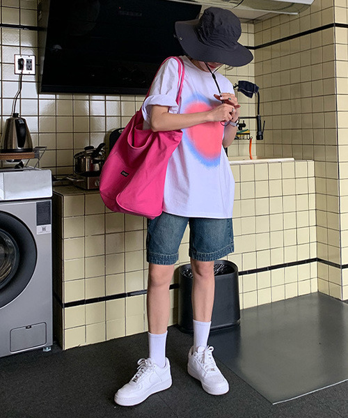 c.u.l（シーユーエル）の「キャンパスカラートートバッグ cula376（トートバッグ・レディース・ピンク/グリーン/イエロー/オレンジ・FREE）」の18枚目の写真