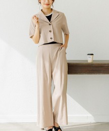 mysty woman | ショートシャツ×ワイドパンツセット 273810(セットアップ)