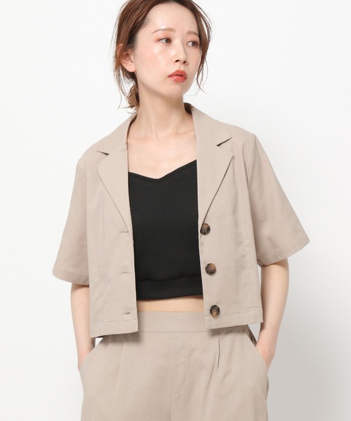 mysty woman（ミスティウーマン）の「ショートシャツ×ワイドパンツセット 273810（セットアップ・レディース・ダークブラウン/ベージュ・FREE）」の14枚目の写真